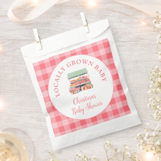 地元で育った赤ちゃんシャワー フェイバーバッグ (クリップ留めされた状態)