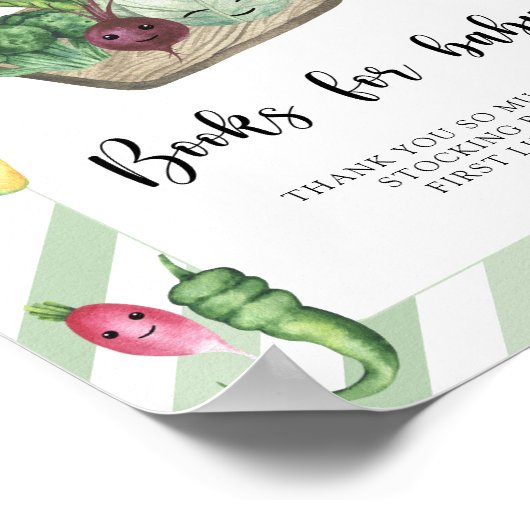 地元で育った赤ちゃんシャワー – ベビー用の本 ポスター (角)