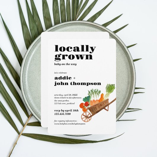地元で育った赤ちゃんシャワー |招待状 |ミニマル | 招待状