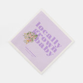 地元で育った赤ちゃんシャワー |色ブロック紫 スタンダードランチョンナプキン (角)