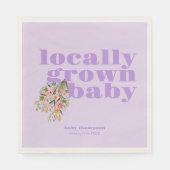 地元で育った赤ちゃんシャワー |色ブロック紫 スタンダードランチョンナプキン (正面)