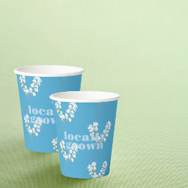 地元で育った赤ちゃんシャワー |色ブロック青 紙コップ