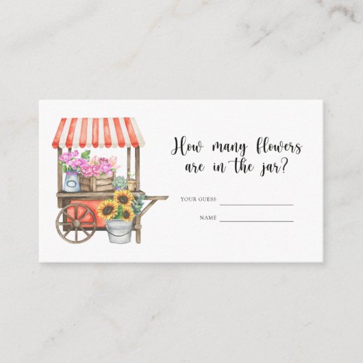 地元で育った赤ちゃんシャワー – 花の数 エンクロージャーカード (正面)