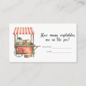 地元で育った赤ちゃんシャワー – 野菜の数 エンクロージャーカード (正面)