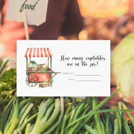 地元で育った赤ちゃんシャワー – 野菜の数 エンクロージャーカード