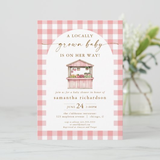 地元で育った赤ちゃん女の子が赤ちゃんシャワーの途中で 招待状 (スタンド正面)