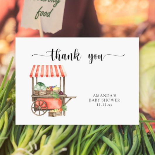 地元で育った赤ちゃん感謝していシャワー サンキューカード