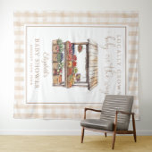 地元で育った赤男女兼用ちゃんシャワーの背景 タペストリー (インサイチュ(横))