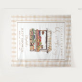 地元で育った赤男女兼用ちゃんシャワーの背景 タペストリー (正面(横))