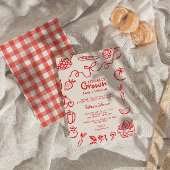 地元で育った赤男女兼用ちゃんシャワー 招待状