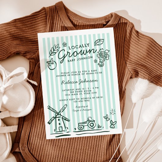 地元で育った赤男女兼用ちゃんシャワー 招待状