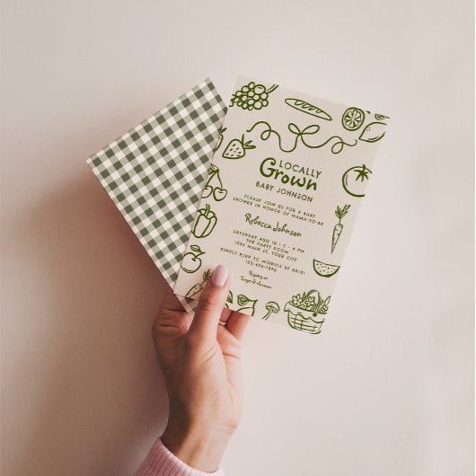 地元で育った赤男女兼用ちゃんシャワー 招待状