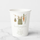 地元で育った赤男女兼用ちゃんシャワー 紙コップ (裏面)