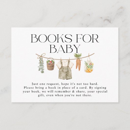 地元で育った農家がベビーの書籍を販売 エンクロージャーカード (正面)