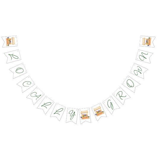 地元で育った農家の花市場ベビーシャワー バンティングフラッグ (全)