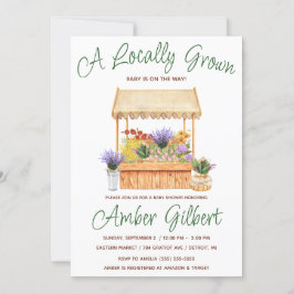 地元で育った農家の花市場ベビーシャワー 招待状