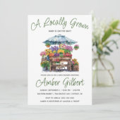 地元で育った農家の花市場ベビーシャワー 招待状 (スタンド正面)