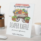 地元で育った農家の赤ちゃんシャワーおむつラッフル 台座サイン (インサイチュ)