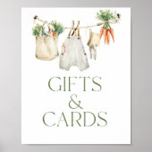 地元で育った農家の赤ちゃんシャワーギフトカードのサイン ポスター (正面)