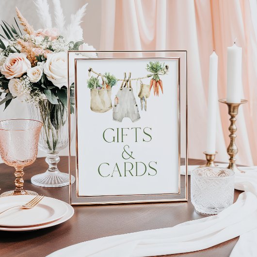 地元で育った農家の赤ちゃんシャワーギフトカードのサイン ポスター