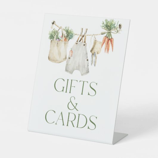 地元で育った農家の赤ちゃんシャワーギフトカードのサイン 台座サイン (正面)