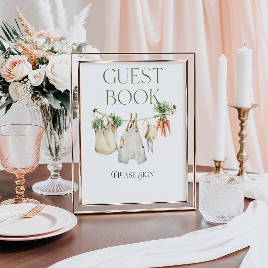 地元で育った農家の赤ちゃんシャワーゲストブック ポスター