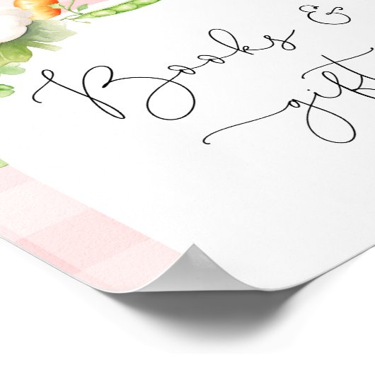 地元で育った農家はピンクの本や贈り物を販売している ポスター (角)