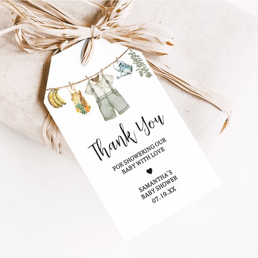 地元で育った農家ベビーシャワーメッセージカード ギフトタグ