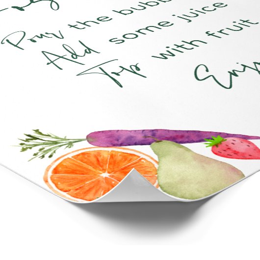 地元で育った農家マーケットブズミモサバーサイン ポスター (角)