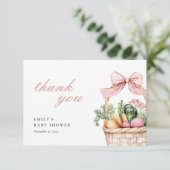 地元で育った農家市場の女の子ベビーシャワー サンキューカード (スタンド正面)