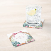 地元で育った農家市場の女の子ベビーシャワー スクエアペーパーコースター (インサイチュ)