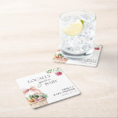 地元で育った農家市場の女の子ベビーシャワー スクエアペーパーコースター (インサイチュ)