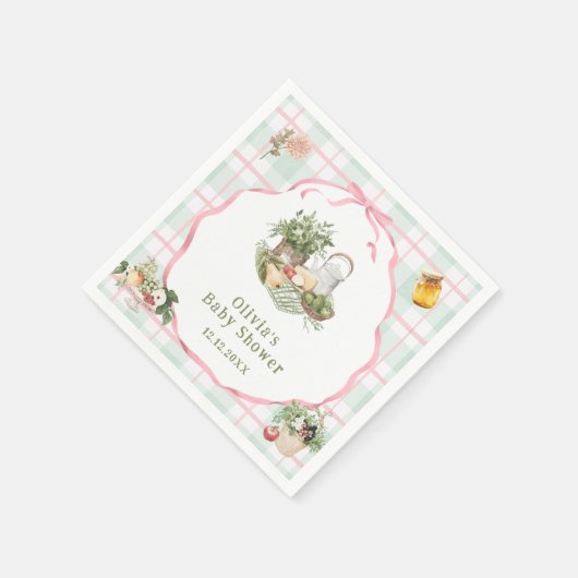 地元で育った農家市場の女の子ベビーシャワー スタンダードカクテルナプキン (角)