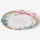 地元で育った農家市場の女の子ベビーシャワー ペーパープレート (アングル)