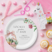 地元で育った農家市場の女の子ベビーシャワー ペーパープレート (パーティー)