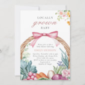 地元で育った農家市場の女の子ベビーシャワー 招待状 (正面)