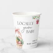 地元で育った農家市場の女の子ベビーシャワー 紙コップ (裏面)
