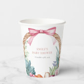 地元で育った農家市場の女の子ベビーシャワー 紙コップ (裏面)
