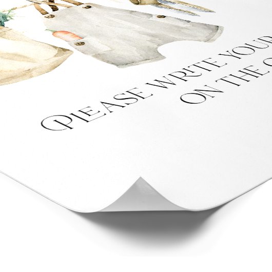 地元で育った農家市場の赤ちゃんシャワーの願い ポスター (角)