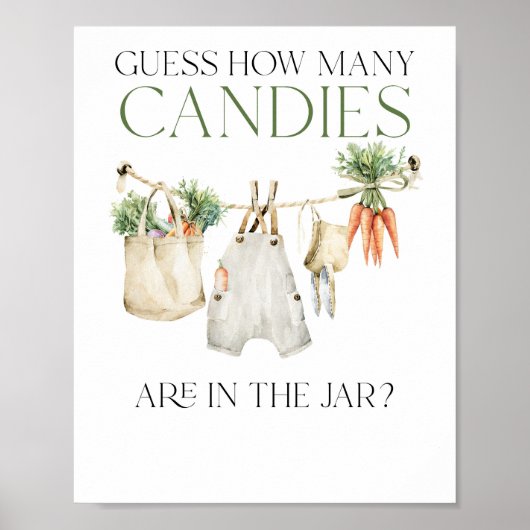 地元で育った農家市場の赤ちゃんシャワー推測ゲーム ポスター (正面)