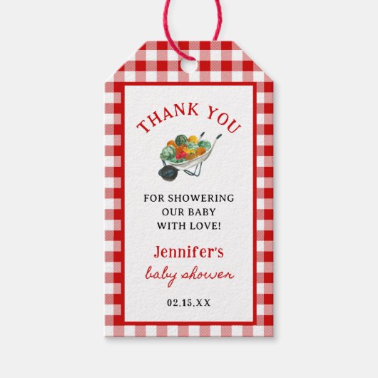 地元で育った農家市場の赤ちゃんシャワー ギフトタグ (正面)