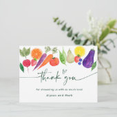 地元で育った農家市場の赤ちゃんシャワー サンキューカード (スタンド正面)