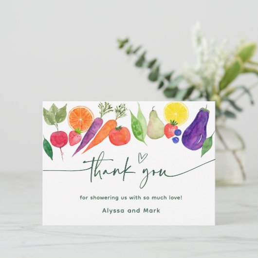 地元で育った農家市場の赤ちゃんシャワー サンキューカード (スタンド正面)