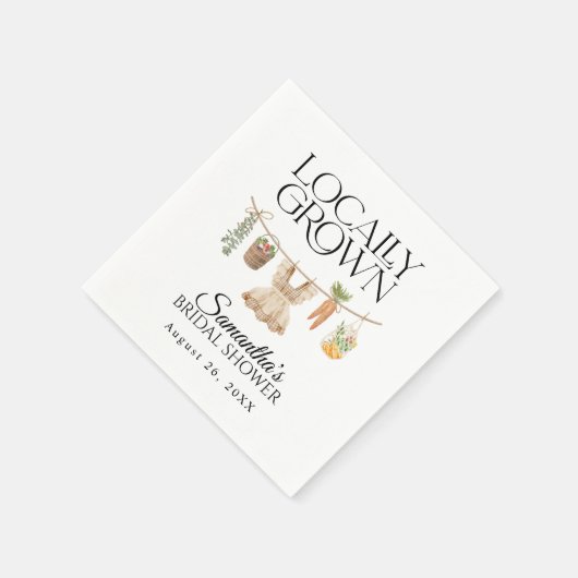 地元で育った農家市場の赤ちゃんシャワー スタンダードカクテルナプキン (角)