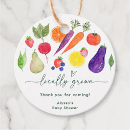 地元で育った農家市場の赤ちゃんシャワー フェイバータグ