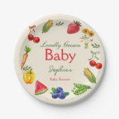 地元で育った農家市場の赤ちゃんシャワー ペーパープレート (正面)