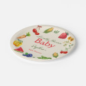 地元で育った農家市場の赤ちゃんシャワー ペーパープレート (アングル)