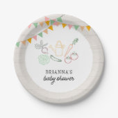 地元で育った農家市場の赤ちゃんシャワー ペーパープレート (正面)