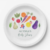 地元で育った農家市場の赤ちゃんシャワー ペーパープレート (正面)