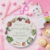 地元で育った農家市場の赤ちゃんシャワー ペーパープレート (パーティー)